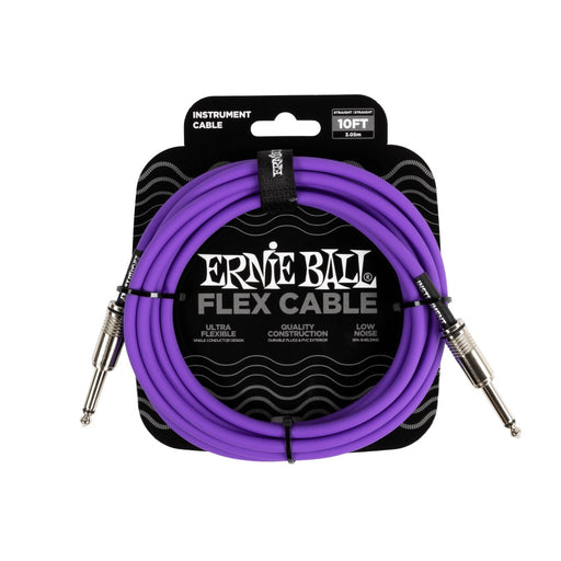 Ernie Ball P06415 Flex Straight to Straight Instrument Cable 10-Foot - Purple