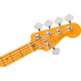 Fender American Ultra II Jazz Bass V Electric Bass Guitar, Maple Fingerboard - Avalanche
