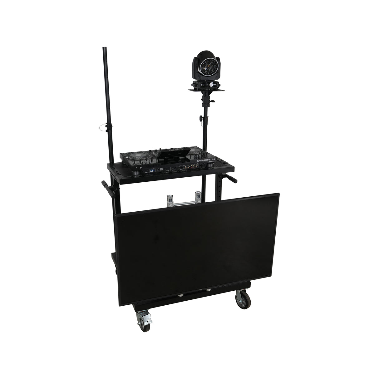 ProX X-BeatWagon Professional Mobile DJ Rolling Workstation with Adjustable Shelf