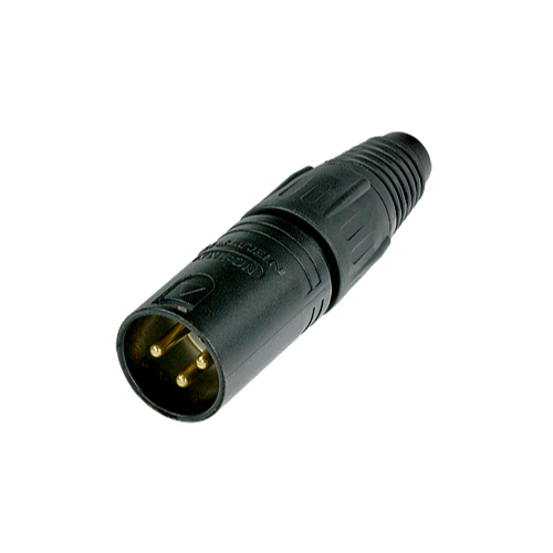 Neutrik NC3MX-B Cable End X Series 3 Pin Male - Black/Gold