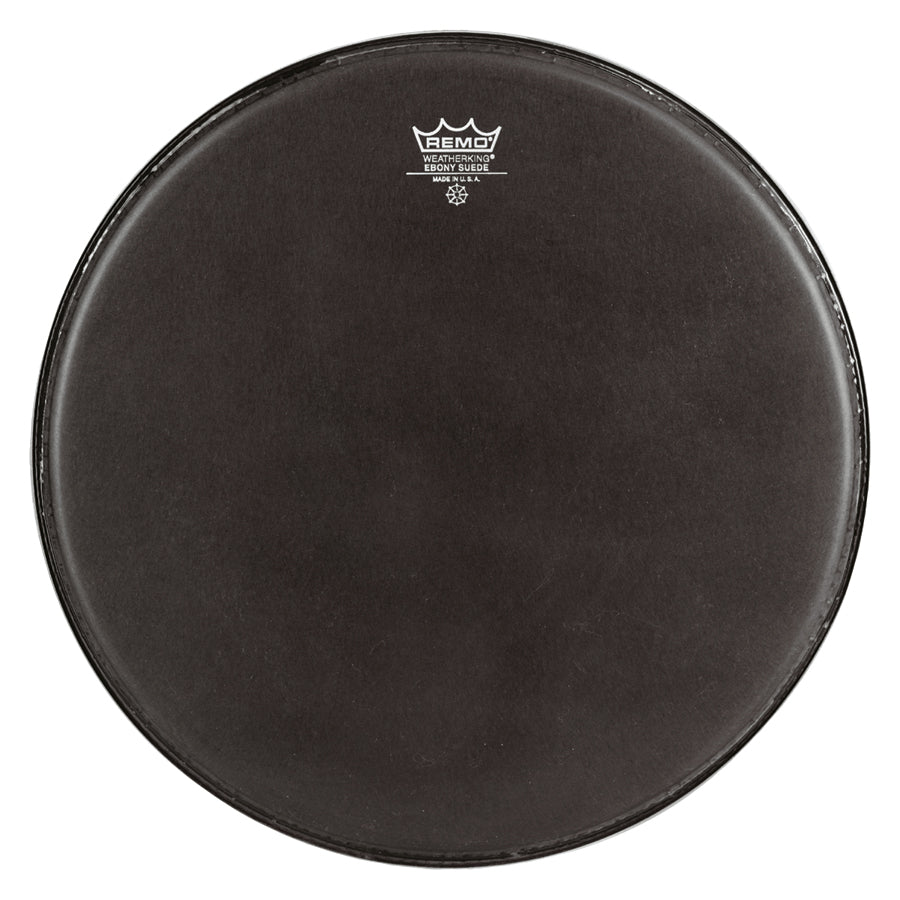 Remo 6" Black Suede Crimplock Emperor Marching Drum Head - New,6 Inch