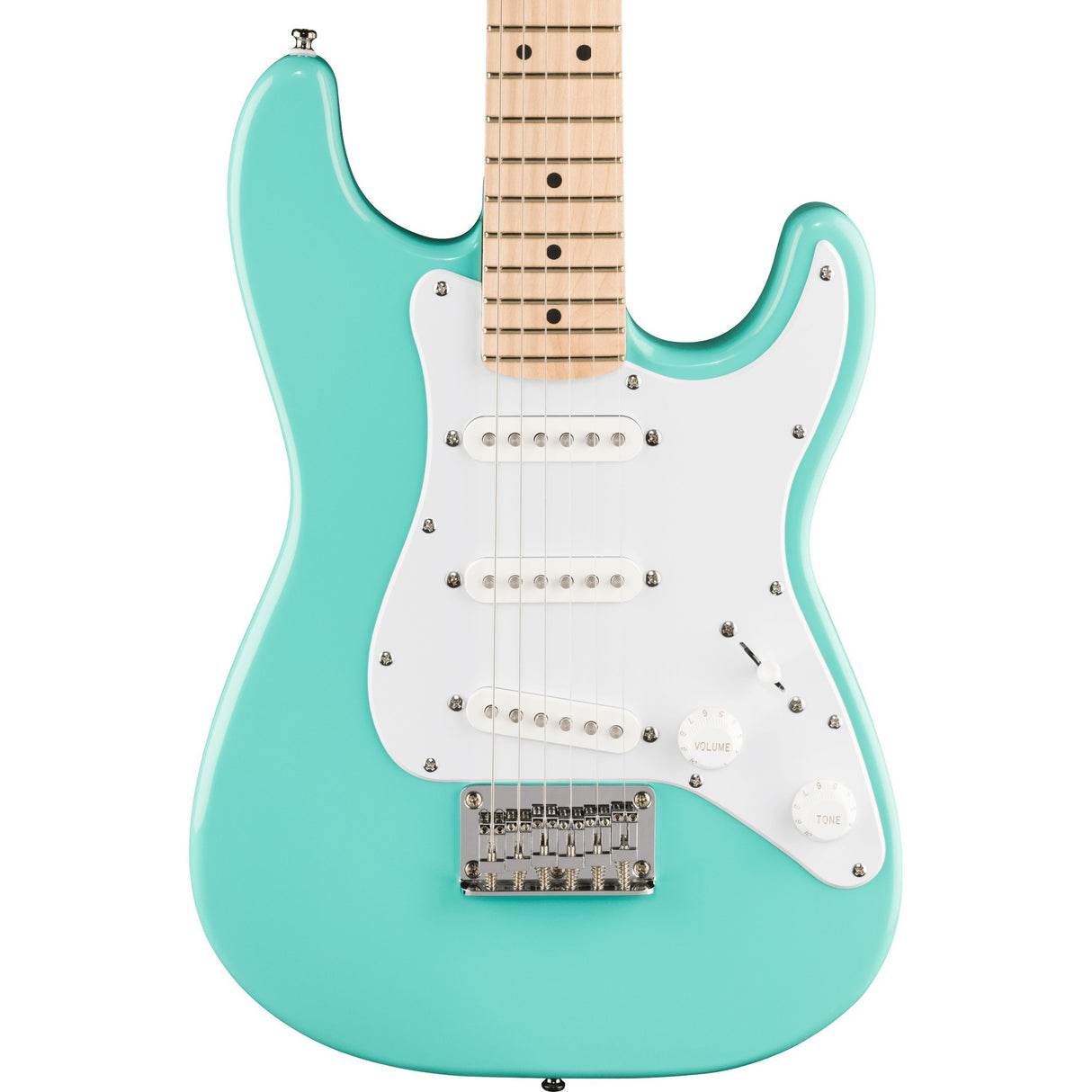 Squier Mini Stratocaster Electric Guitar, Maple Fingerboard - Sea Foam Green