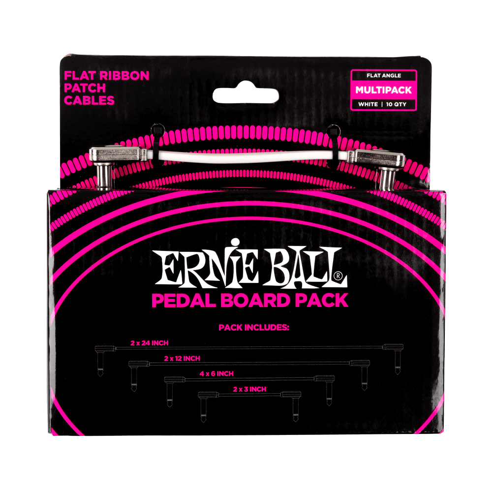 Ernie Ball Flat Ribbon Patch Cables - Multi-Pack / White