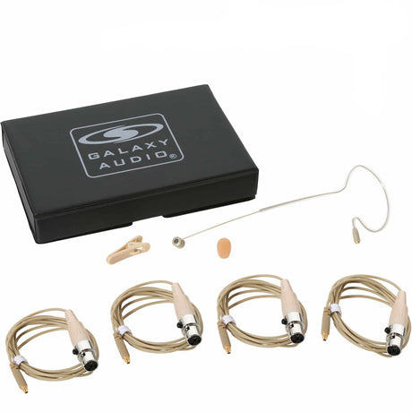 Galaxy Audio ESM8 Single-Ear Headset Mic for Shure Wireless System with 4 Cables - Beige