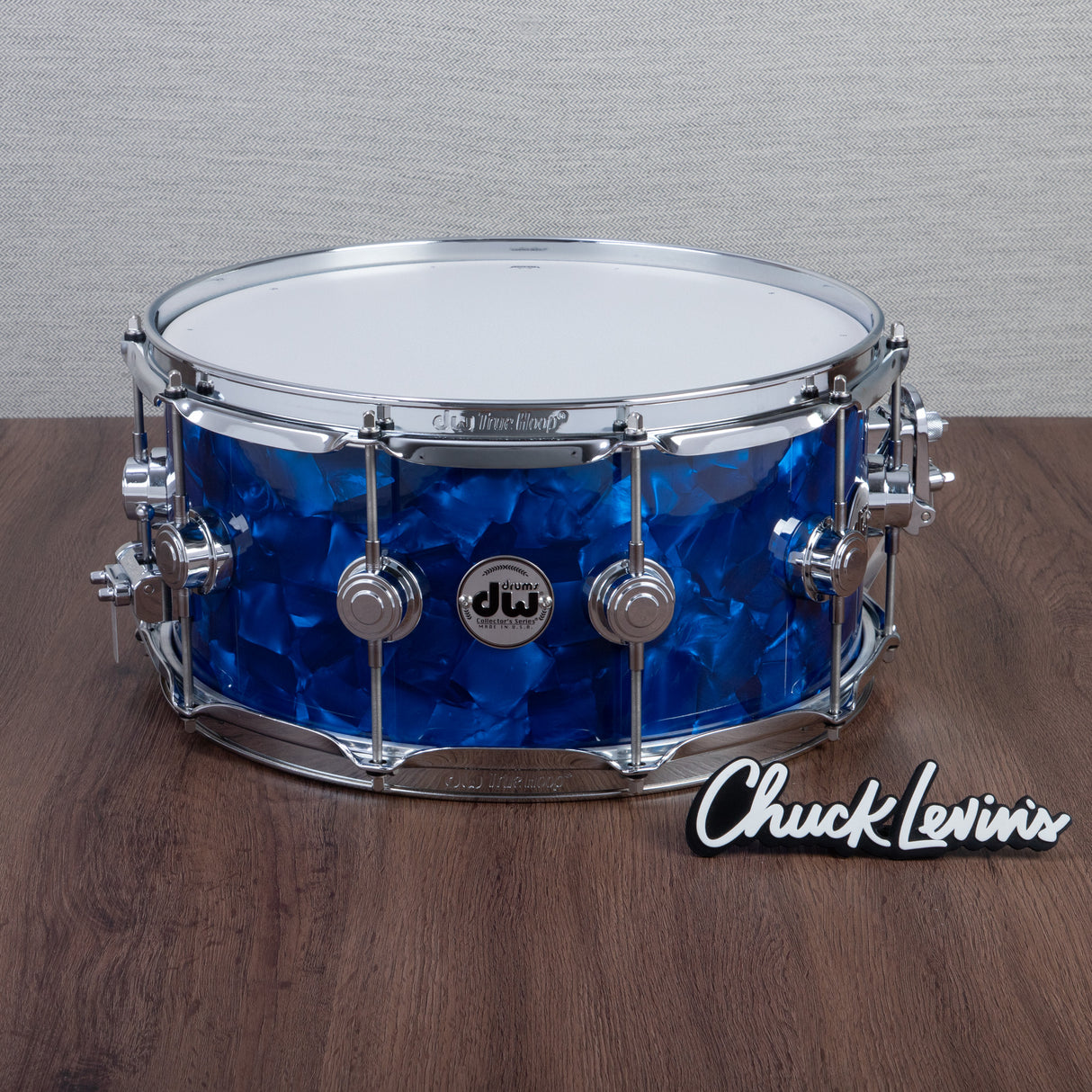 DW 6.5 x 14-Inch Collector's Series SSC Maple Snare Drum - Blue Moonstone with Chrome Hardware