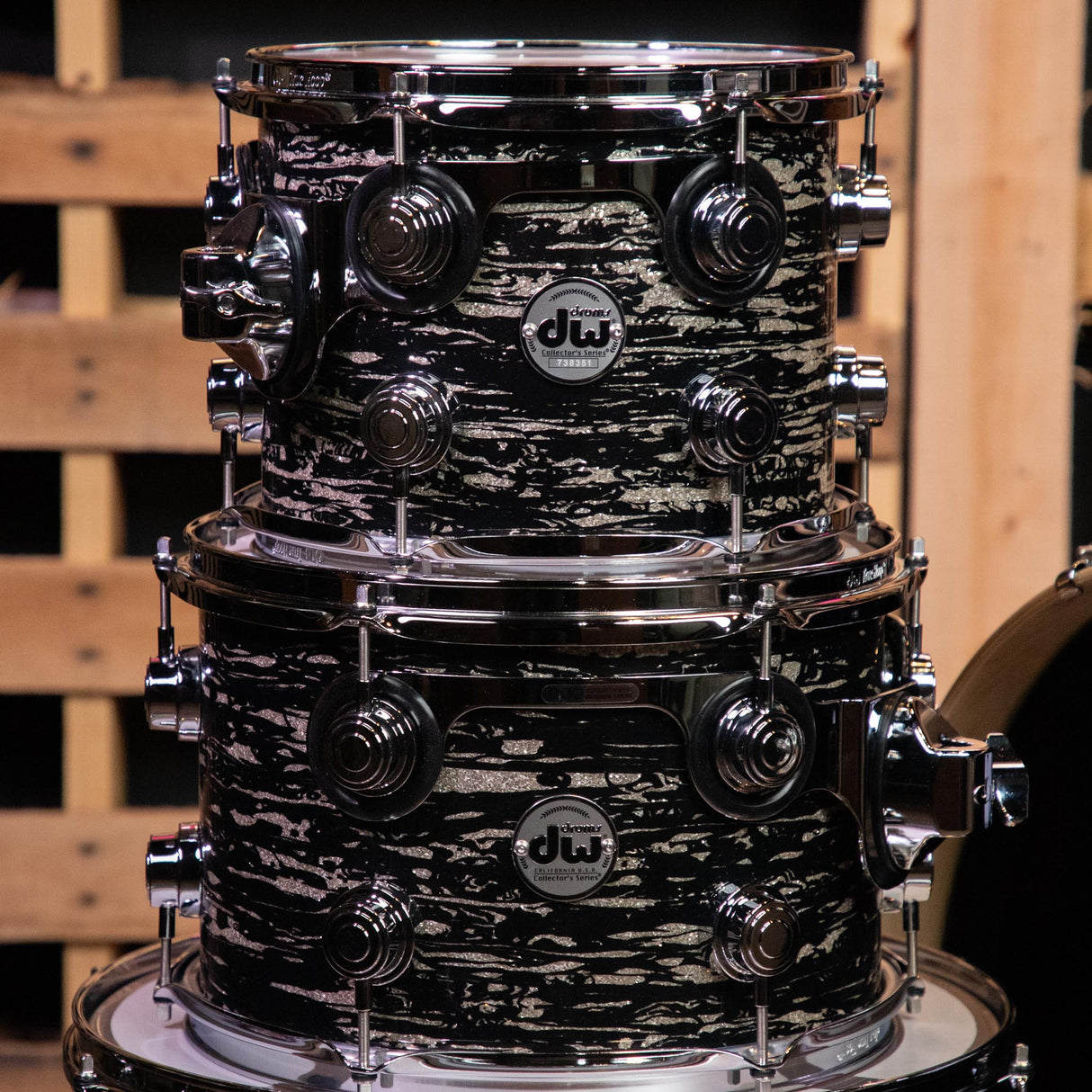 DW Collector's Series 333 4-Piece Shell Pack with 22-Inch Kick - FP - Black Oyster Glass