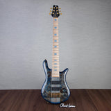 Spector Euro 6 LT Poplar Burl Over Ash 6-String Electric Bass Guitar - Faded Light Blue Gloss - CHUCKSCLUSIVE - #]C121NB23299