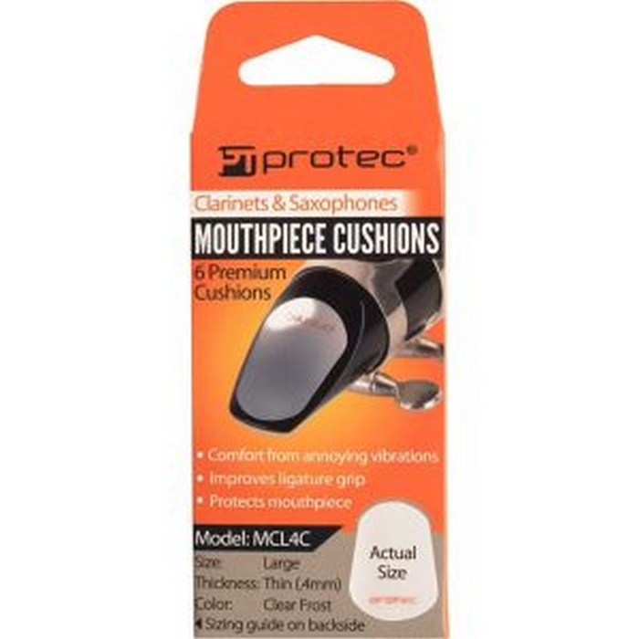 Protec MCL4C Clear Large Mouthpiece Cushions - 6 Pack, 0.4mm