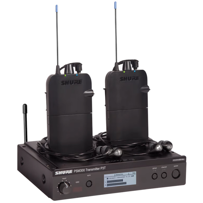 Shure PSM300 P3TR112TW Twinpack Wireless In-Ear Monitor System - H20 Band