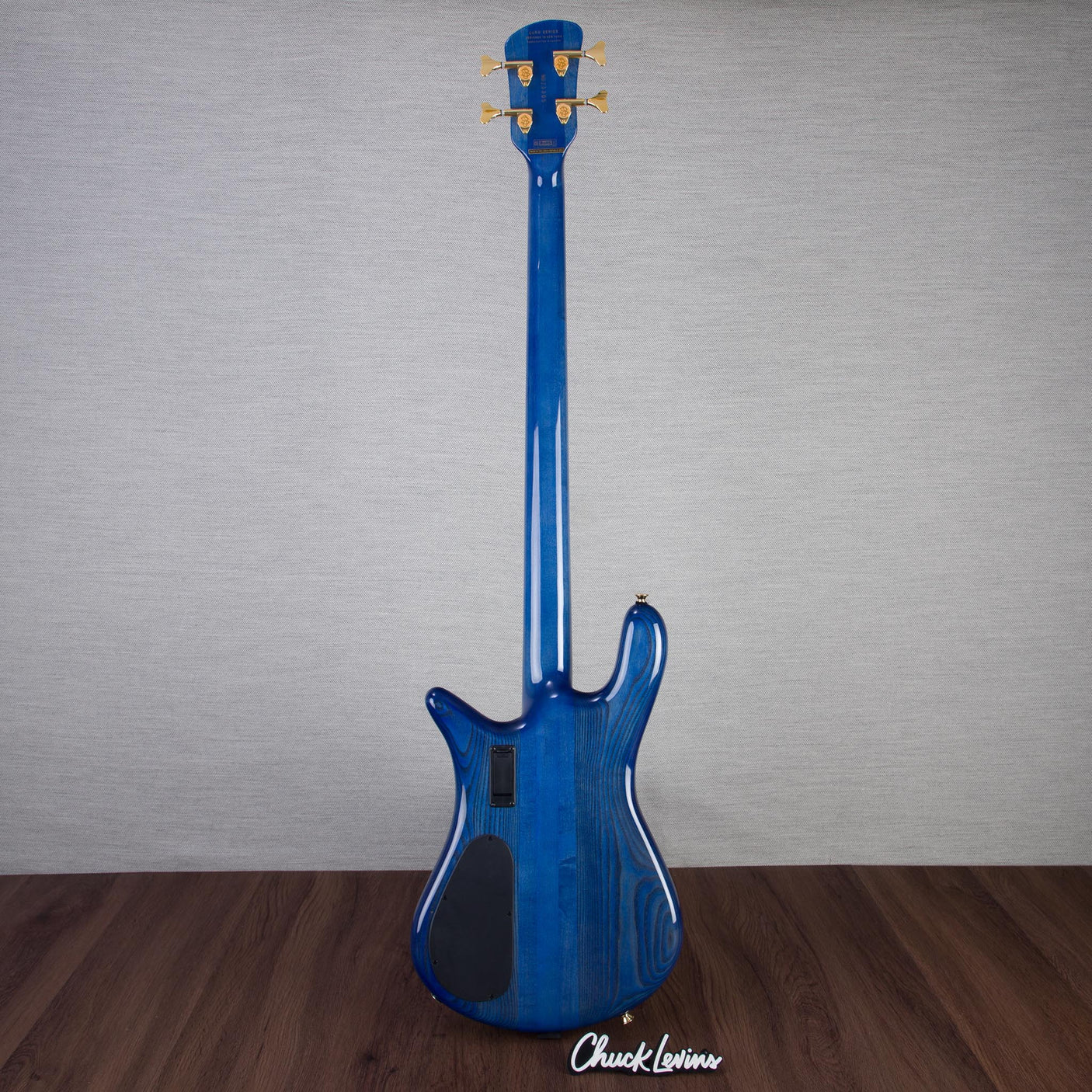 Spector Euro 4 LT Poplar Burl Over Ash Electric Bass Guitar - Faded Light Blue Gloss - CHUCKSCLUSIVE - #]C121NB23305