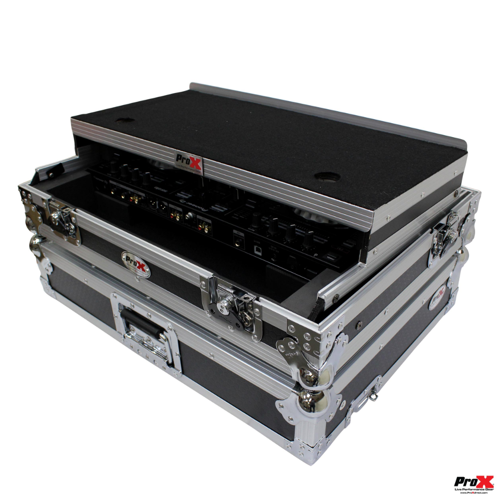 ProX XS-DDJSR2LT LED Flight Case for Hercules Dj INPULSE 500 W-Laptop Shelf and Bonus LED Kit
