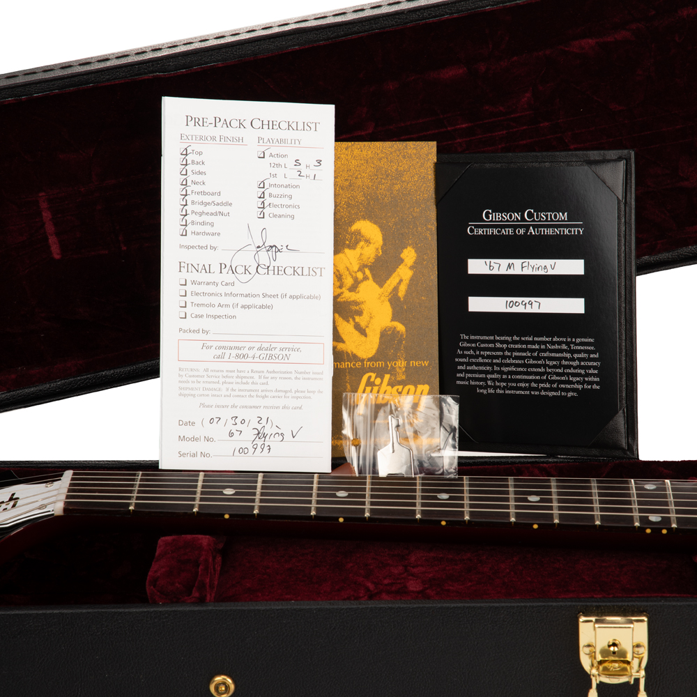 Gibson Custom Shop 1967 Mahogany Flying V with Vibrola, Gloss Finish - Sparkling Burgundy - #100997
