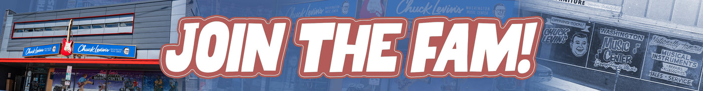 Promotional banner with 'Join the Fam!' text on a blue background