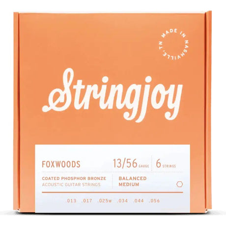 Stringjoy Foxwood Coated Phosphor Bronze Acoustic Guitar Strings - Medium Gauge (.013-.056)