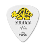Dunlop Tortex Wedge Pick - 0.73mm - White (12-Pack)