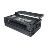 ProX XS-DDJREV5 WLTBL LED ATA Flight Style Road Case For Pioneer DDJ-REV5 DJ Controller with Laptop Shelf 1U Rack Space Wheels and LED Black Finish