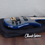 Spector Euro 4 LT Poplar Burl Over Ash Electric Bass Guitar - Faded Light Blue Gloss - CHUCKSCLUSIVE - #]C121NB23300