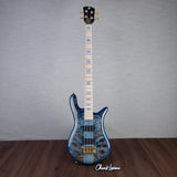 Spector Euro 4 LT Poplar Burl Over Ash Electric Bass Guitar - Faded Light Blue Gloss - CHUCKSCLUSIVE - #]C121NB23311
