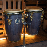 Latin Percussion Junior Conga Set - Black Wood With Gold Hardware - CHUCKSCLUSIVE