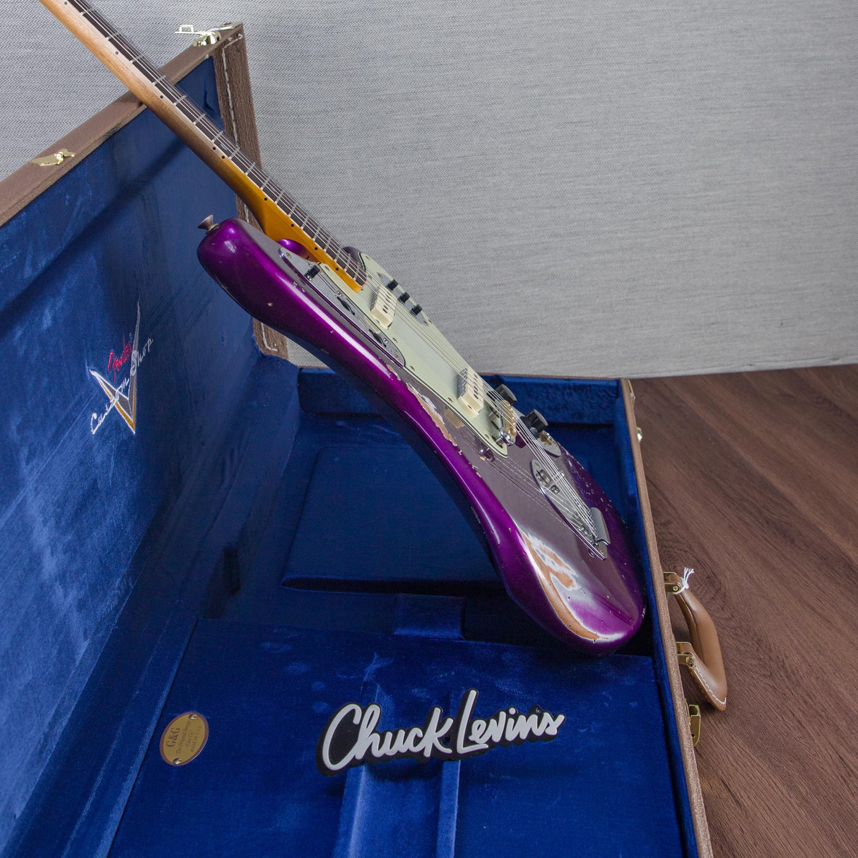 Fender Custom Shop 1965 Jaguar Electric Guitar Heavy Relic - Faded Purple Metallic - #R141588