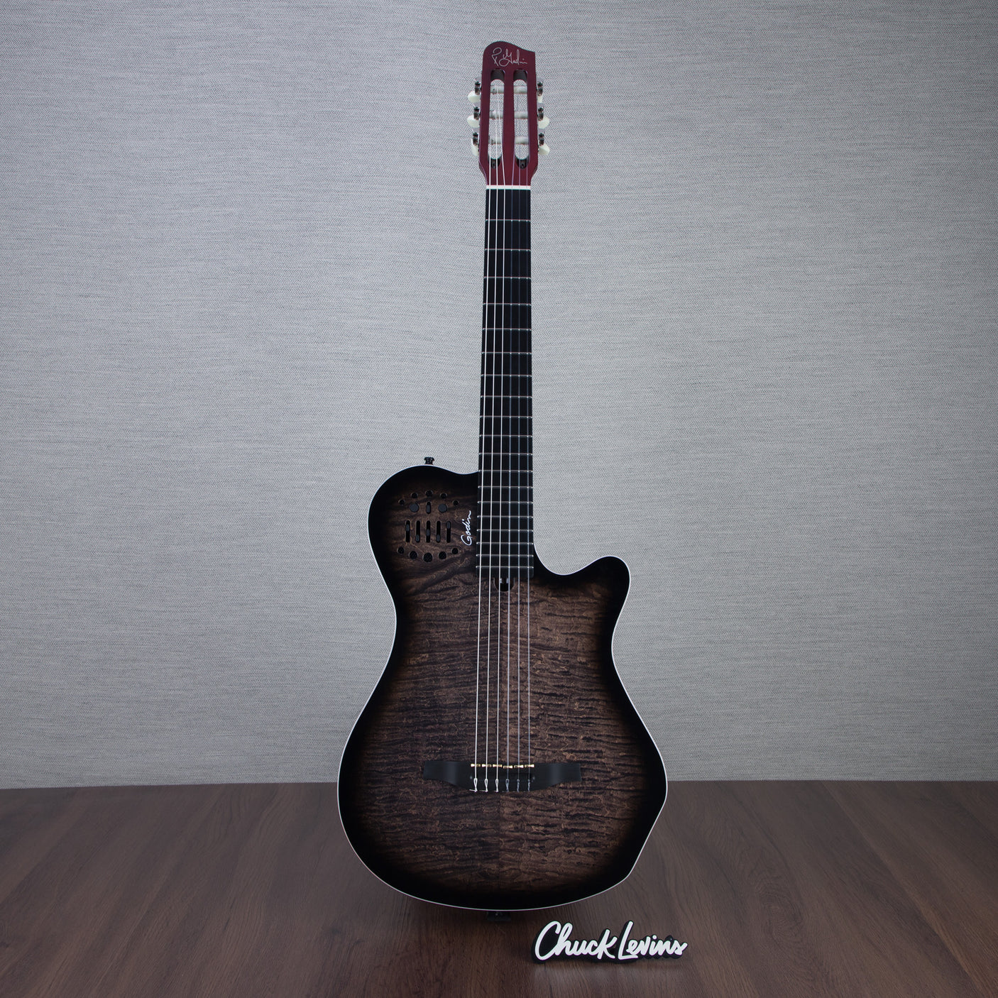 Godin MultiAc Grand Concert SA Nylon String Acoustic-Electric Guitar - Trans Black - CHUCKSCLUSIVE - #24311096