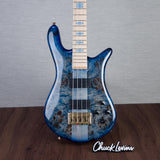 Spector Euro 4 LT Poplar Burl Over Ash Electric Bass Guitar - Faded Light Blue Gloss - CHUCKSCLUSIVE - #]C121NB23243
