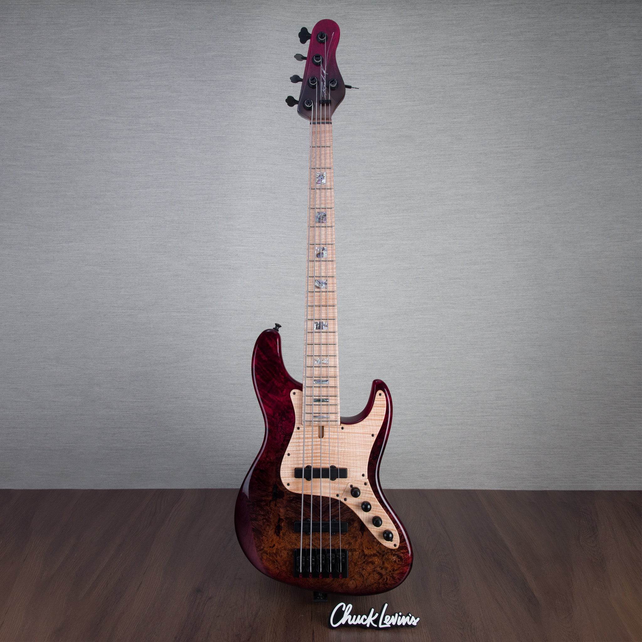Brubaker USA JXB-BM-5 5-String Electric Bass - Red Jungle Candy