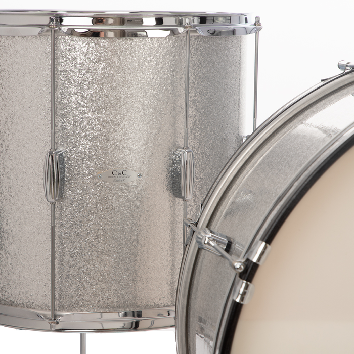 C&C Drums Player Date II Big Band 3-Piece Shell Pack - Silver Sparkle Wrap