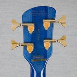 Spector Euro 4 LT Poplar Burl Over Ash Electric Bass Guitar - Faded Light Blue Gloss - CHUCKSCLUSIVE - #]C121NB23284
