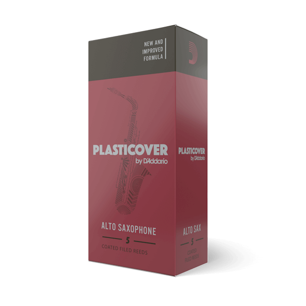 D'Addario RRP05ASX Plasticover Coated Filed Alto Sax Reed 5-Pack - New,3
