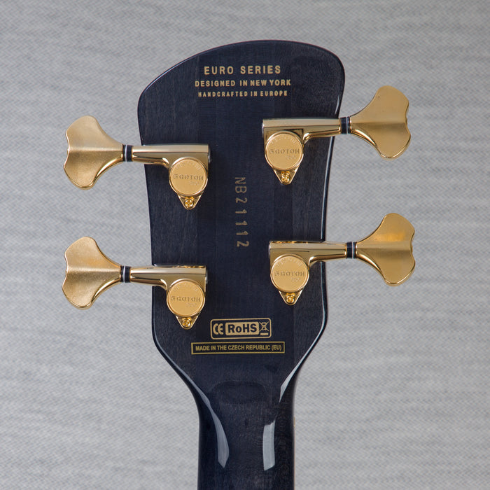 Spector Euro4LT Spalted Maple Bass Guitar - Fire Red Burst - CHUCKSCLUSIVE - #]C121SN 21112 - Display Model, Mint