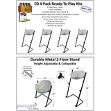 Panyard Jumbie Jam Steel Drum Educators 4-Pack - Metal Z-Floor Stands - Purple Pans