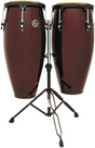 LP LPA646-DW Aspire Wood 10" And 11" Conga Set With Double Stand, Dark Wood/Black - New