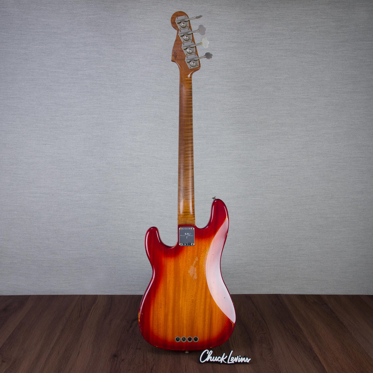 Fender Custom Shop Artisan Flame Precision Bass Electric Guitar - Aged Cherry Sunburst - #CZ587740