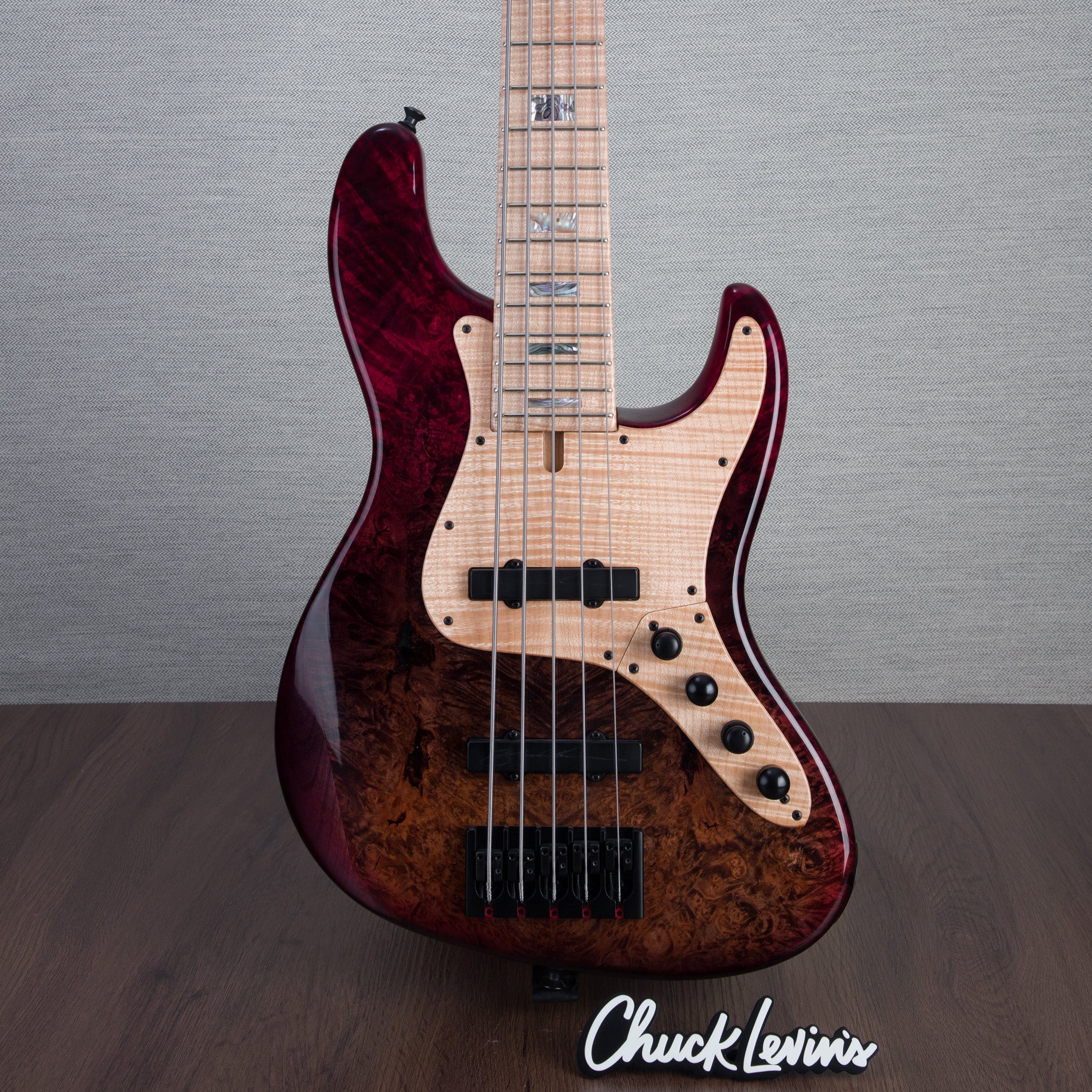Brubaker USA JXB-BM-5 5-String Electric Bass - Red Jungle Candy