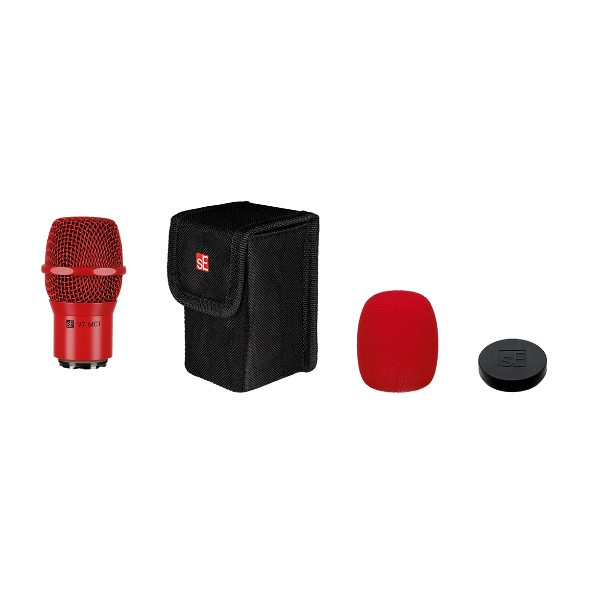 sE Electronics V7 MC1 Supercardioid Dynamic Microphone Capsule for Shure Wireless Handheld Transmitters with MP03 Pouch - Red