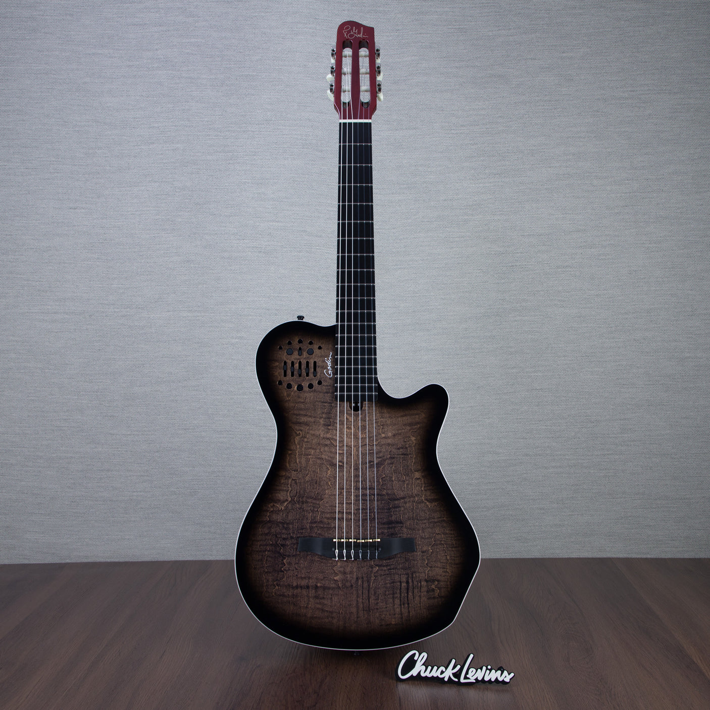 Godin MultiAc Grand Concert SA Nylon String Acoustic-Electric Guitar - Trans Black - CHUCKSCLUSIVE - #25311328