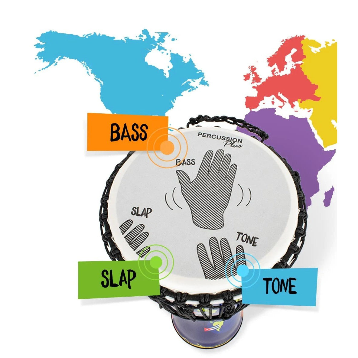 Panyard 7-Inch SLAP Djembe Pre-Tuned - World Graphics