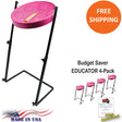 Panyard Jumbie Jam Steel Drum Educators 4-Pack - Metal Z-Floor Stands - Pink Pans