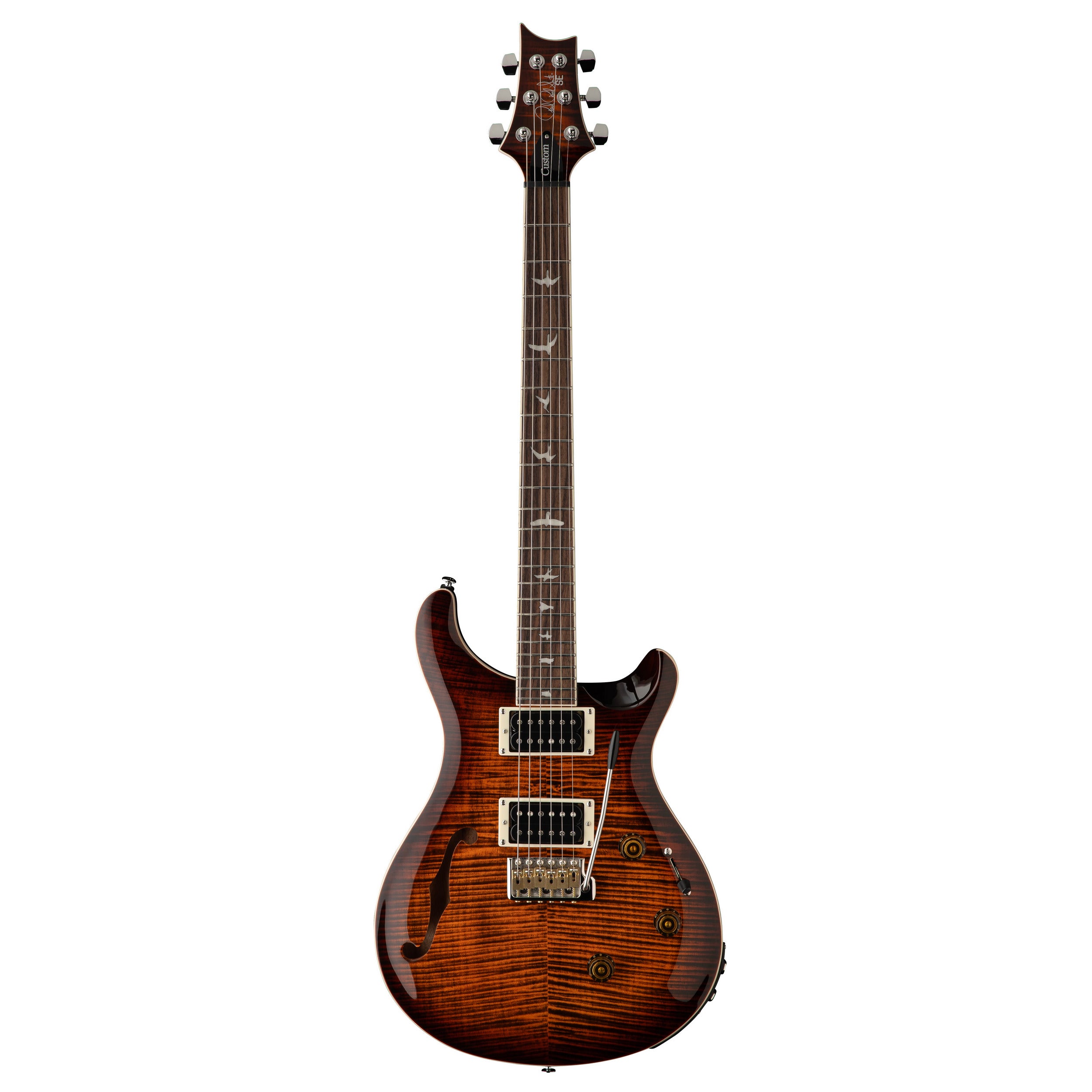 PRS SE Custom 24 Semi-Hollow Piezo Electric Guitar - Orange Tiger