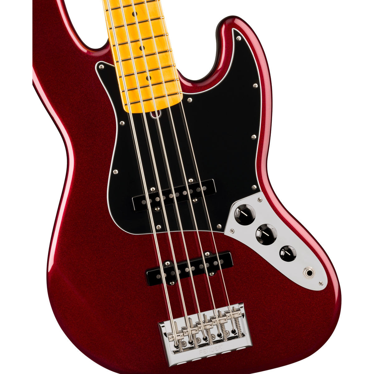 Fender American Professional Jazz V 5-String Electric Bass Guitar, Maple Fingerboard - Oxblood