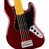 Fender American Professional Jazz V 5-String Electric Bass Guitar, Maple Fingerboard - Oxblood