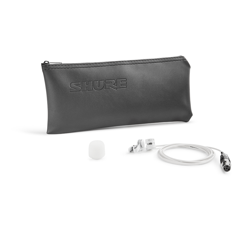 Shure WL185MW/C-TQG Low-profile Cardioid Lavalier Microphone - White