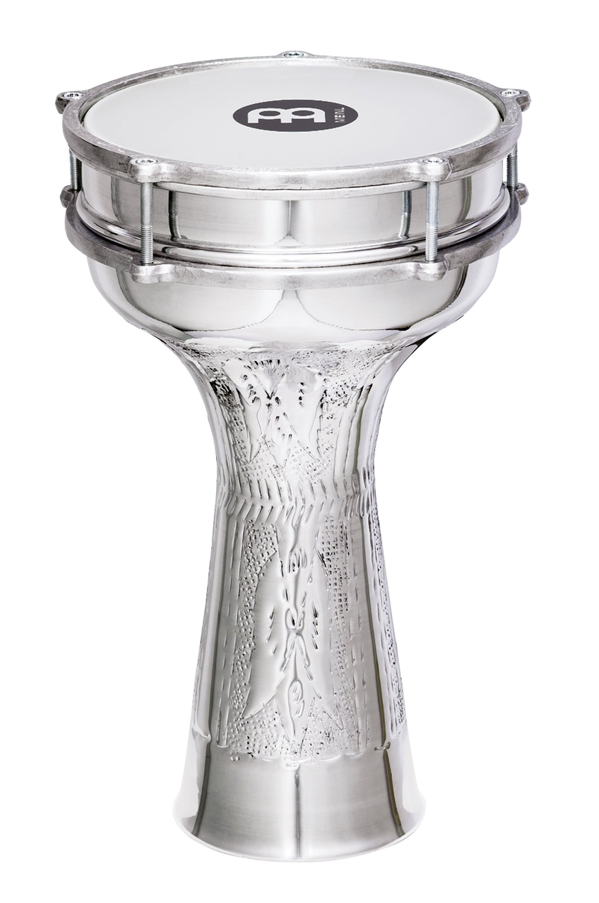 Meinl HE-314 Aluminum Darbuka Hand-Hammered With Built-In Jingles 8" X 14 1/2"