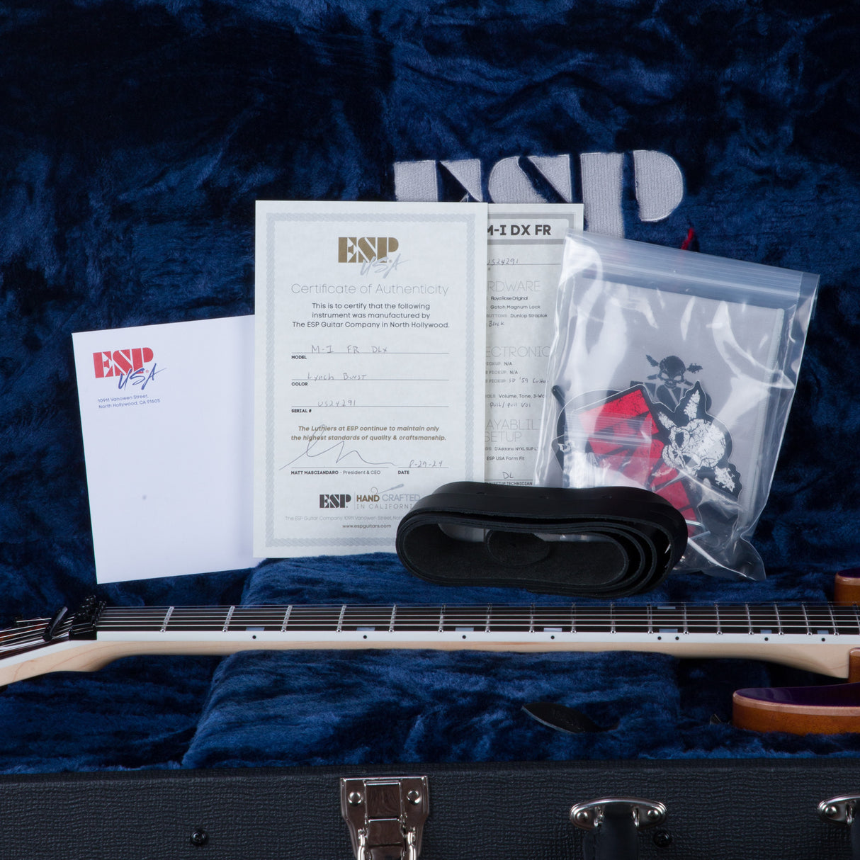 ESP USA M-I DX FR Electric Guitar - Lynch Burst - #US24291 - Mint, Open Box