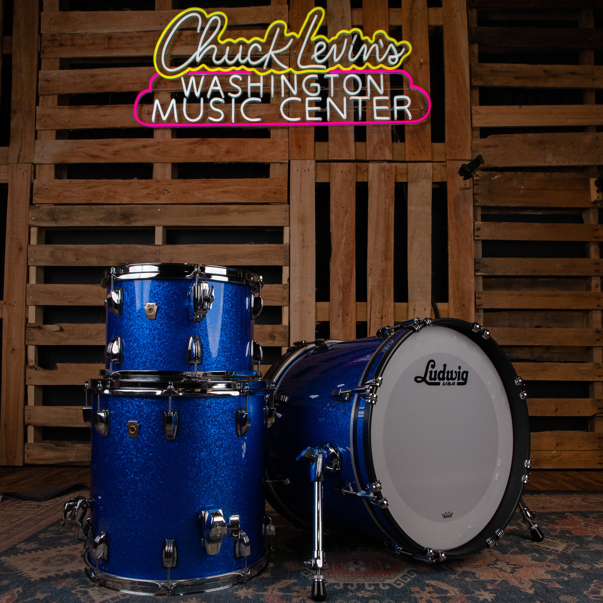 Ludwig Classic Maple 3-Piece Jazzette Outfit Shell Pack - Blue Sparkle