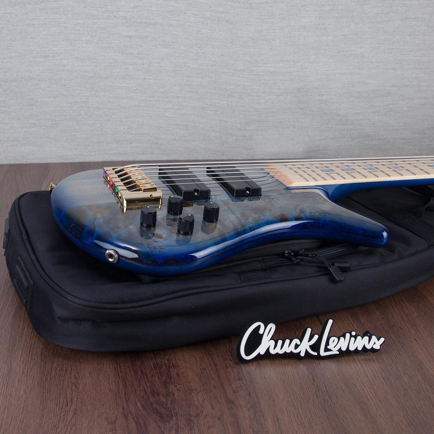 Spector Euro 6 LT Poplar Burl Over Ash 6-String Electric Bass Guitar - Faded Light Blue Gloss - CHUCKSCLUSIVE - #]C121NB23299