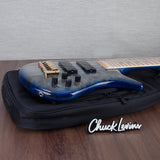 Spector Euro 6 LT Poplar Burl Over Ash 6-String Electric Bass Guitar - Faded Light Blue Gloss - CHUCKSCLUSIVE - #]C121NB23299