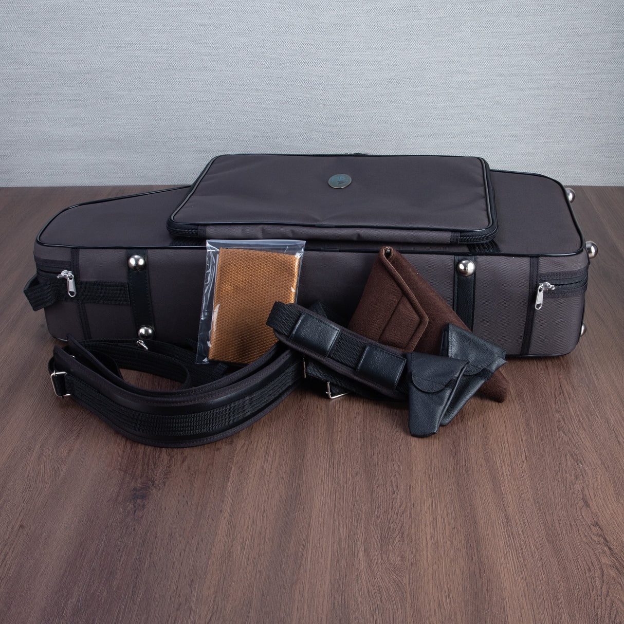 Marcus Bonna Double Sax Case for Alto and Straight Soprano with Detachable Neck - Brown Nylon