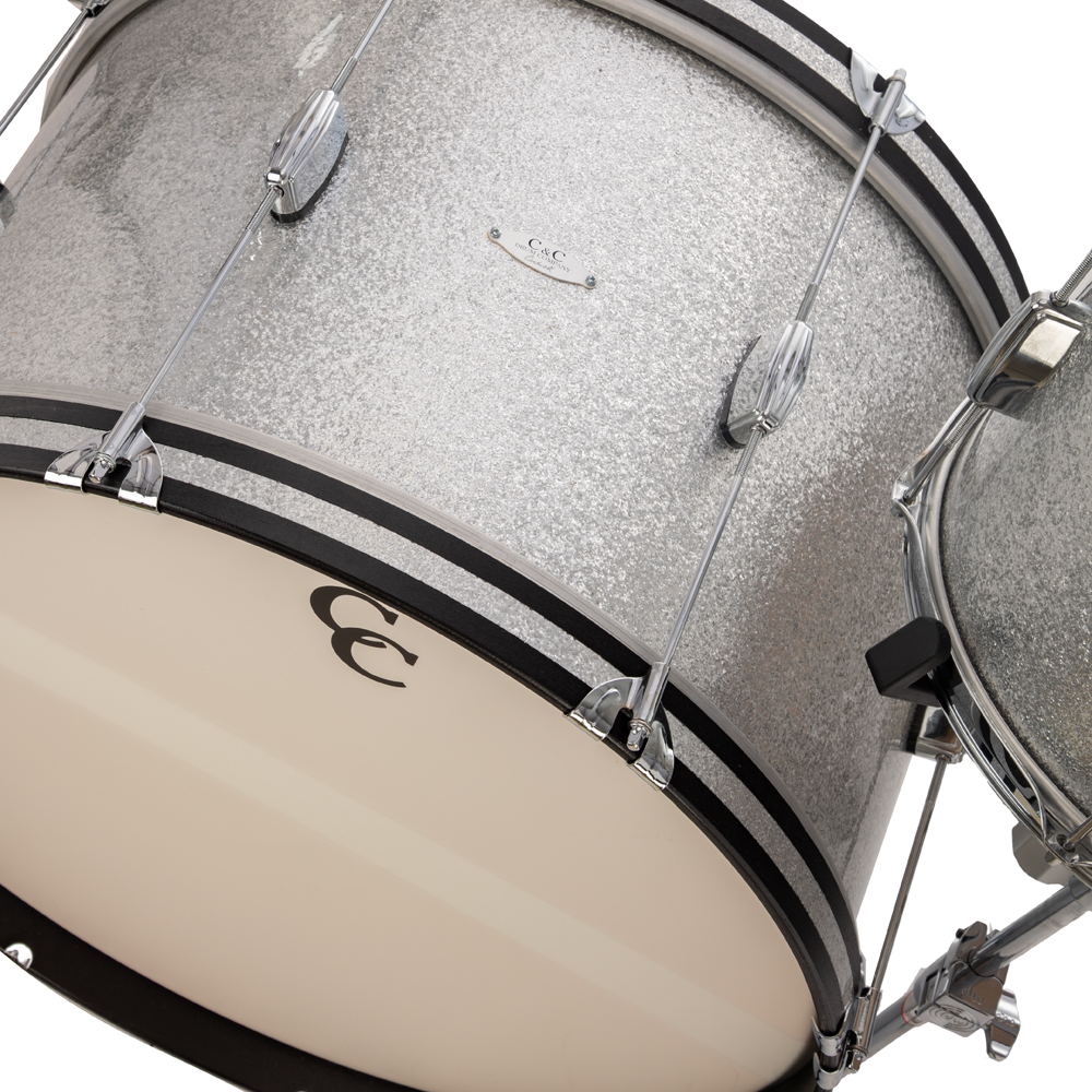 C&C Drums Player Date II Big Band 3-Piece Shell Pack - Silver Sparkle Wrap